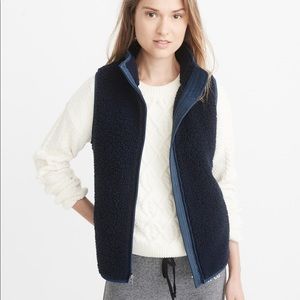 Abercrombie and Fitch navy Sherpa vest